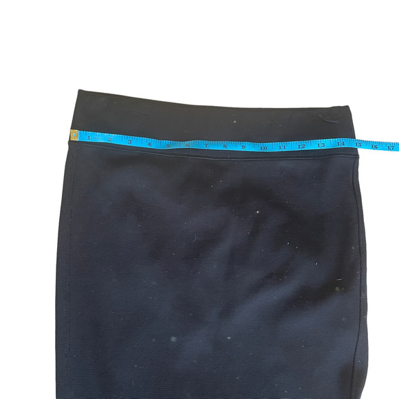 HELMUT LANG Black Ribbed Viscose Blend Stretch Pull-On Pencil Skirt  -Size Small - Picture 3 of 12